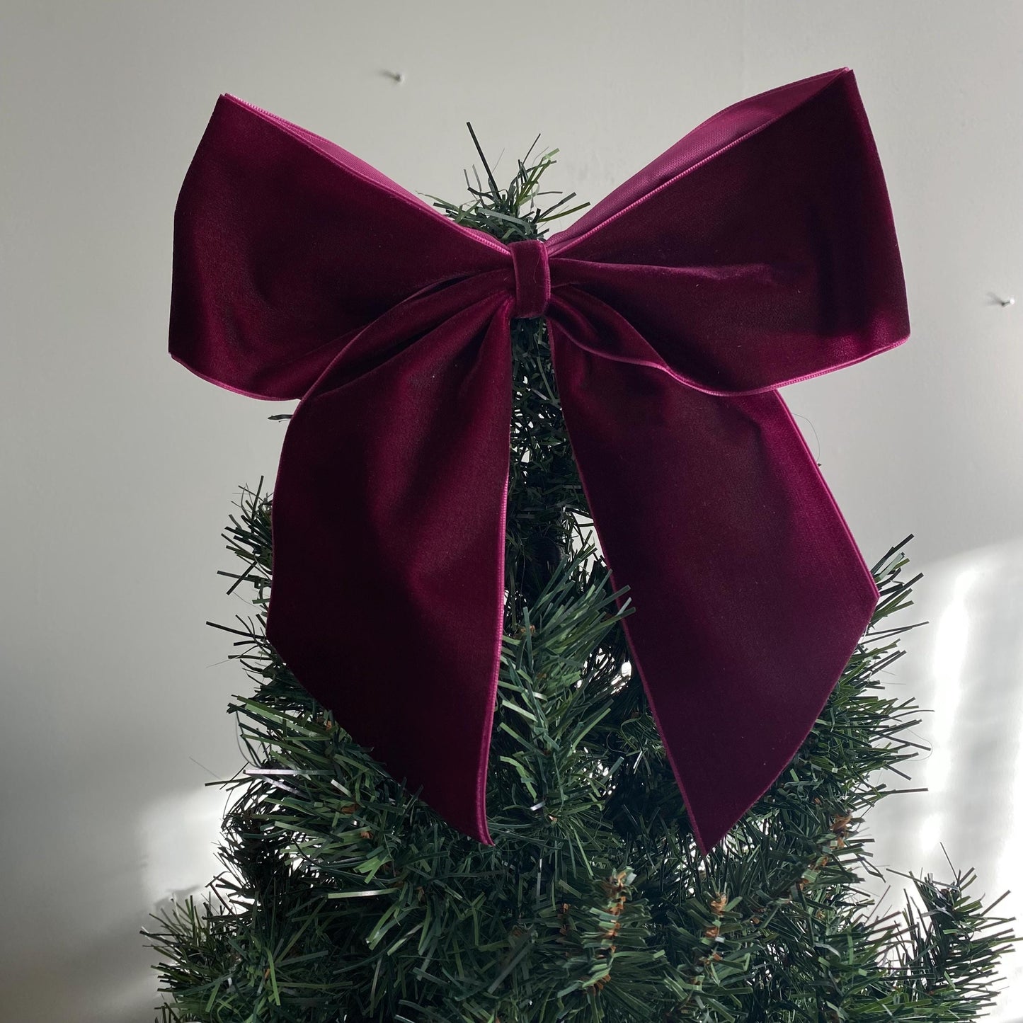 8 inch wine velvet bow