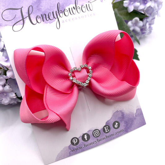 4.5 inch Hot pink bowtique bow
