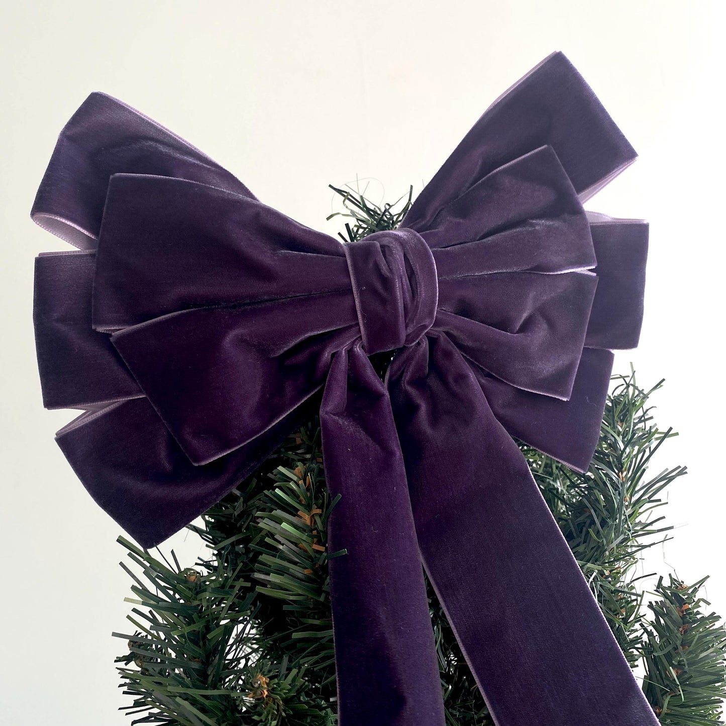 9 inch Dove grey velvet topper bow