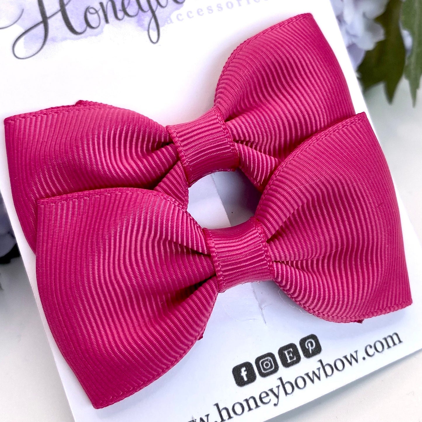 3 inch Raspberry classic bows