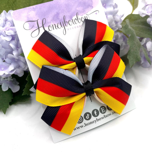 2.75 inch German flag hair bows