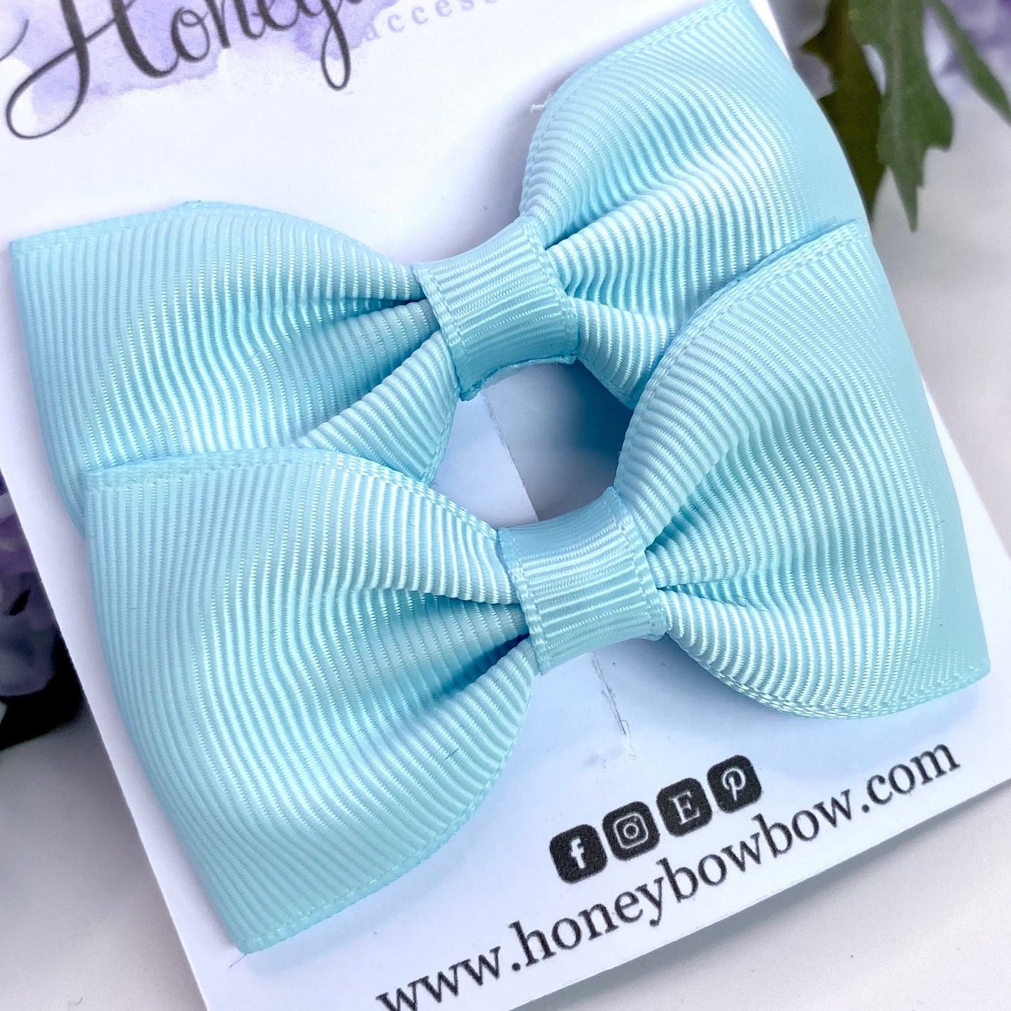 3 inch Light blue classic bows