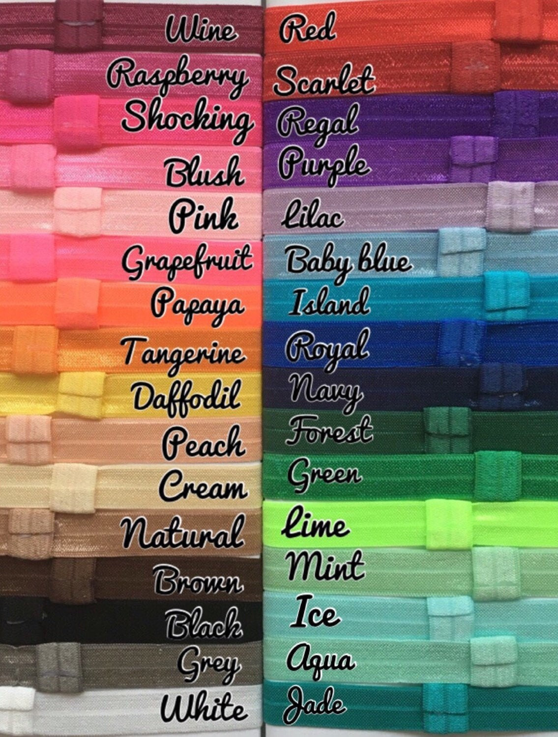 ALL COLOURS interchangeable baby headband