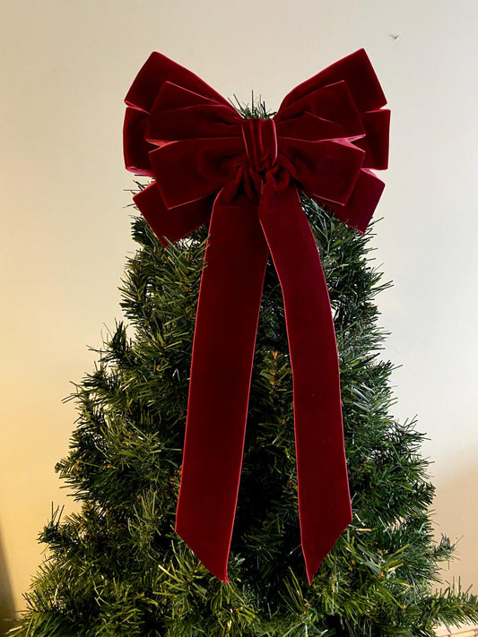 9 inch Scarlet velvet topper bow