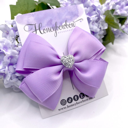 3.5 inch Light orchid double tux bow